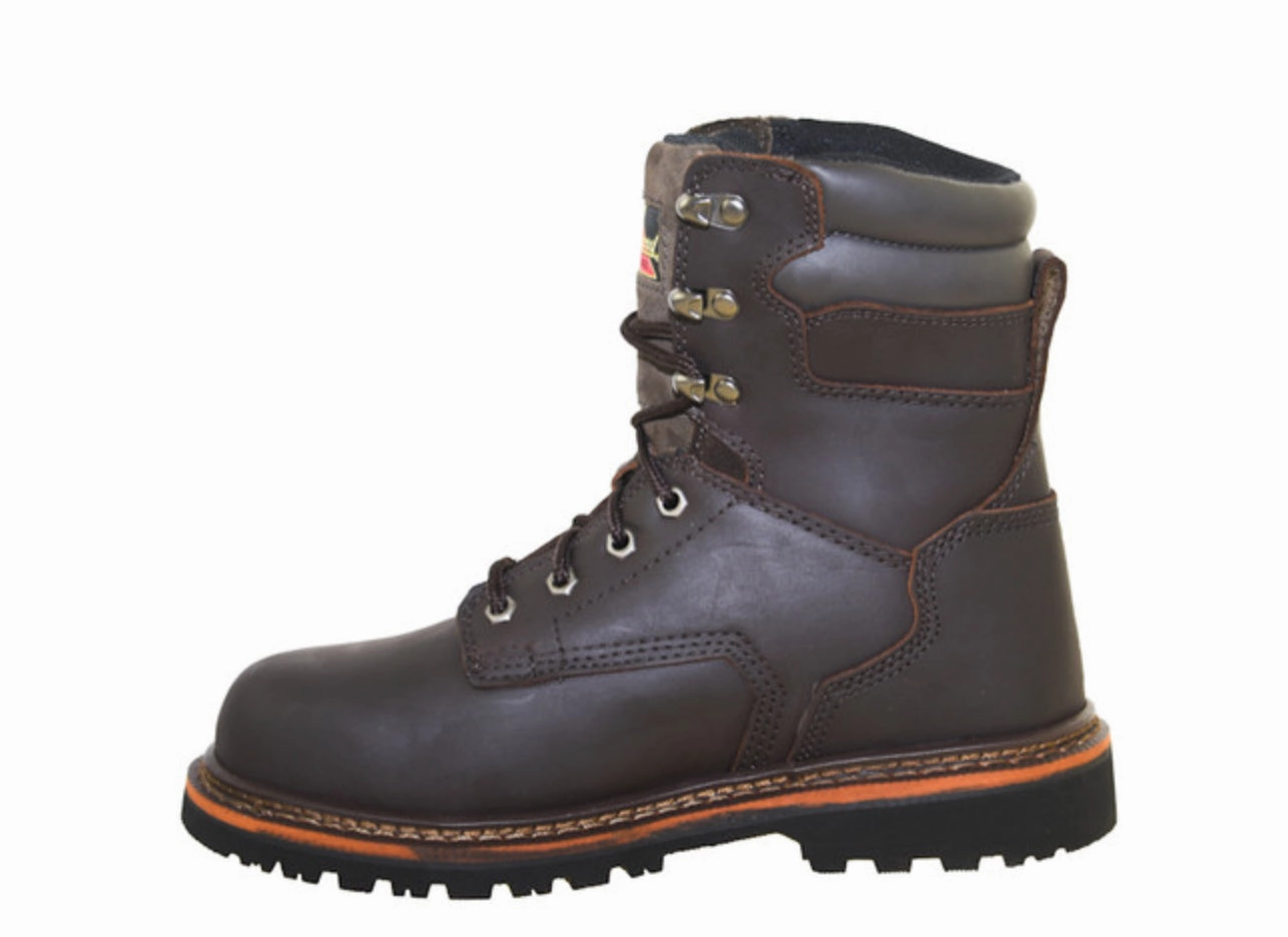 Thorogood Mens V- Series 8" Brown Oiled Nubuck Leather Steel Toe Lace Up Work Boots 804-4279 Stable