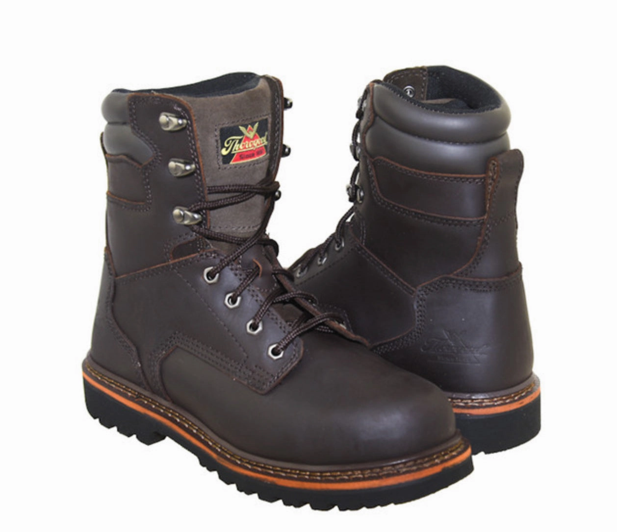 Lightweight Soft Support Thorogood Mens V- Series 8" Brown Oiled Nubuck Leather Steel Toe Lace Up Work Boots 804-4279
