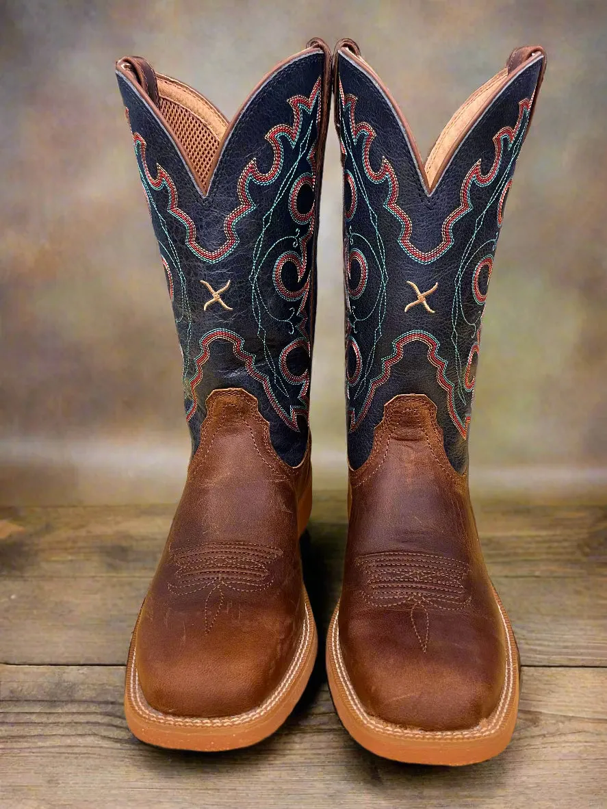 Twisted X Women's Tech X Roasted Pecan & Navy Blue Western Cowgirl Boot WXTR004 Quick Fit