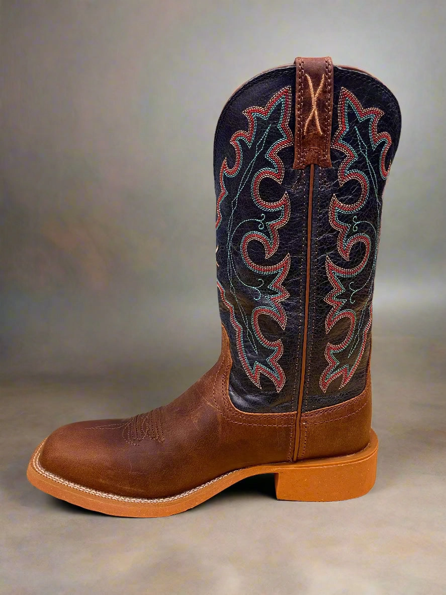 Twisted X Women's Tech X Roasted Pecan & Navy Blue Western Cowgirl Boot WXTR004 Warm Core Comfortable Grip