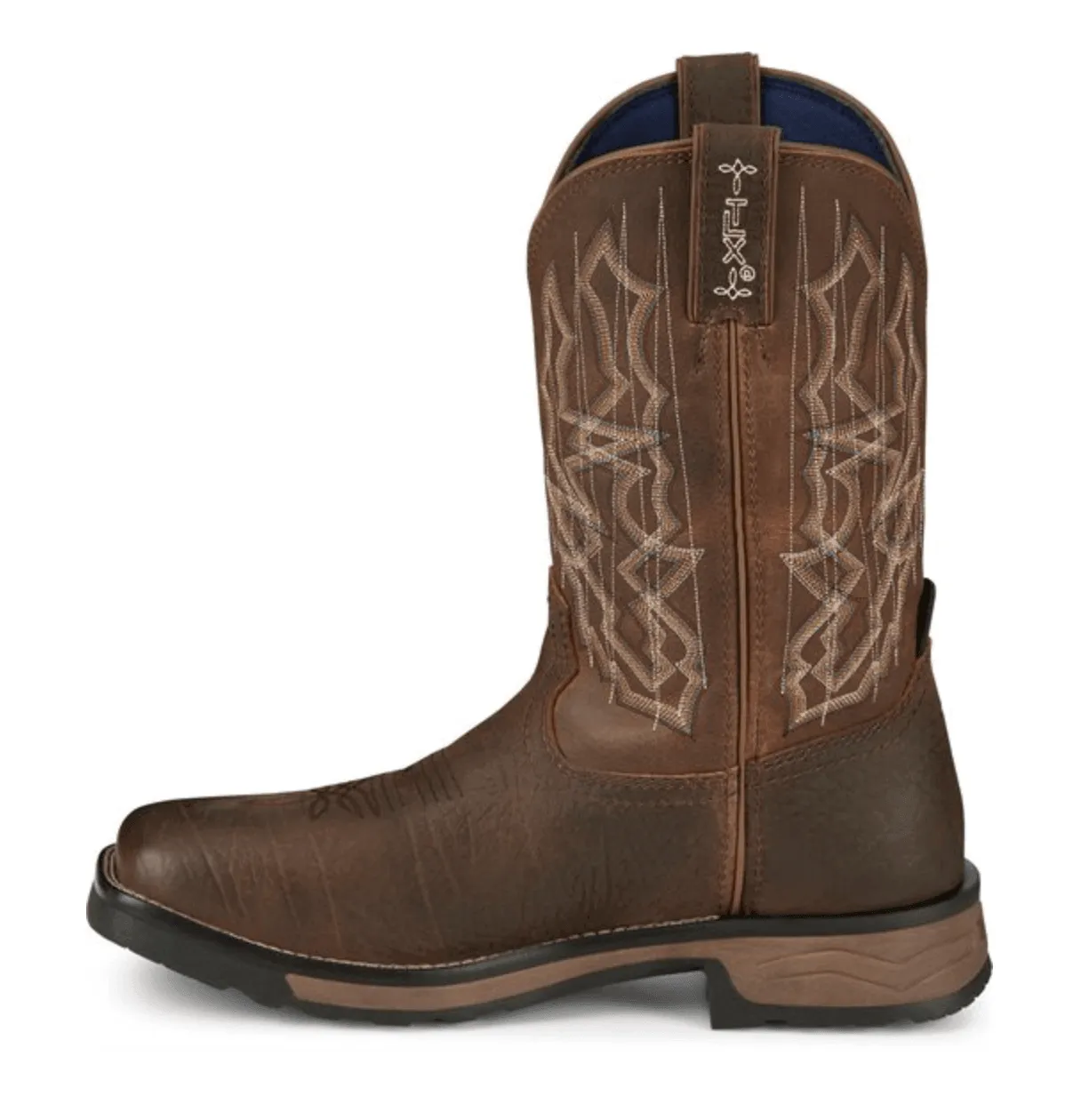 Tony Lama Men's Hickory Waterproof Anchor Square Toe Western Work Boots TW3416 Comfort footbed Comfort Oriented