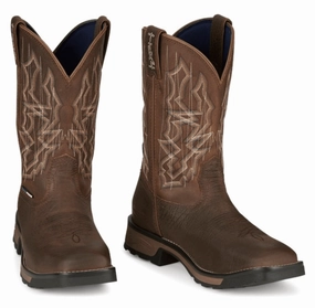 Tony Lama Men's Hickory Waterproof Anchor Square Toe Western Work Boots TW3416 hypoallergenic Work Utility