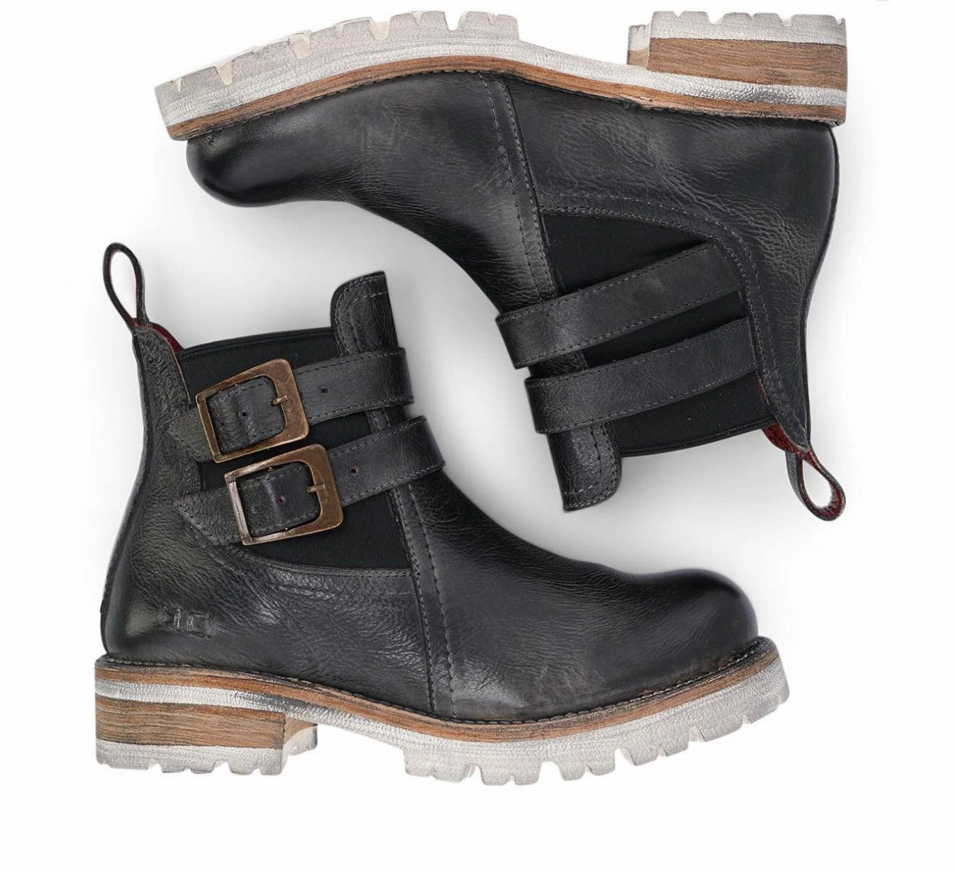 Stability Base Bed Stu Women's Ginger Black Rustic Leather Ankle Booties Boots F393019