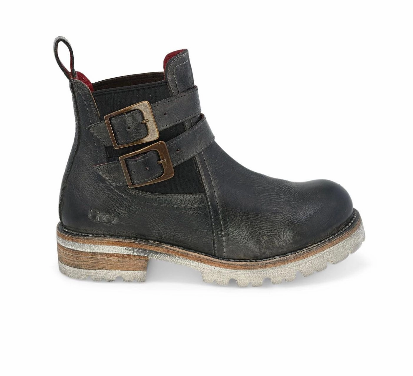 Bed Stu Women's Ginger Black Rustic Leather Ankle Booties Boots F393019 Inner Glow