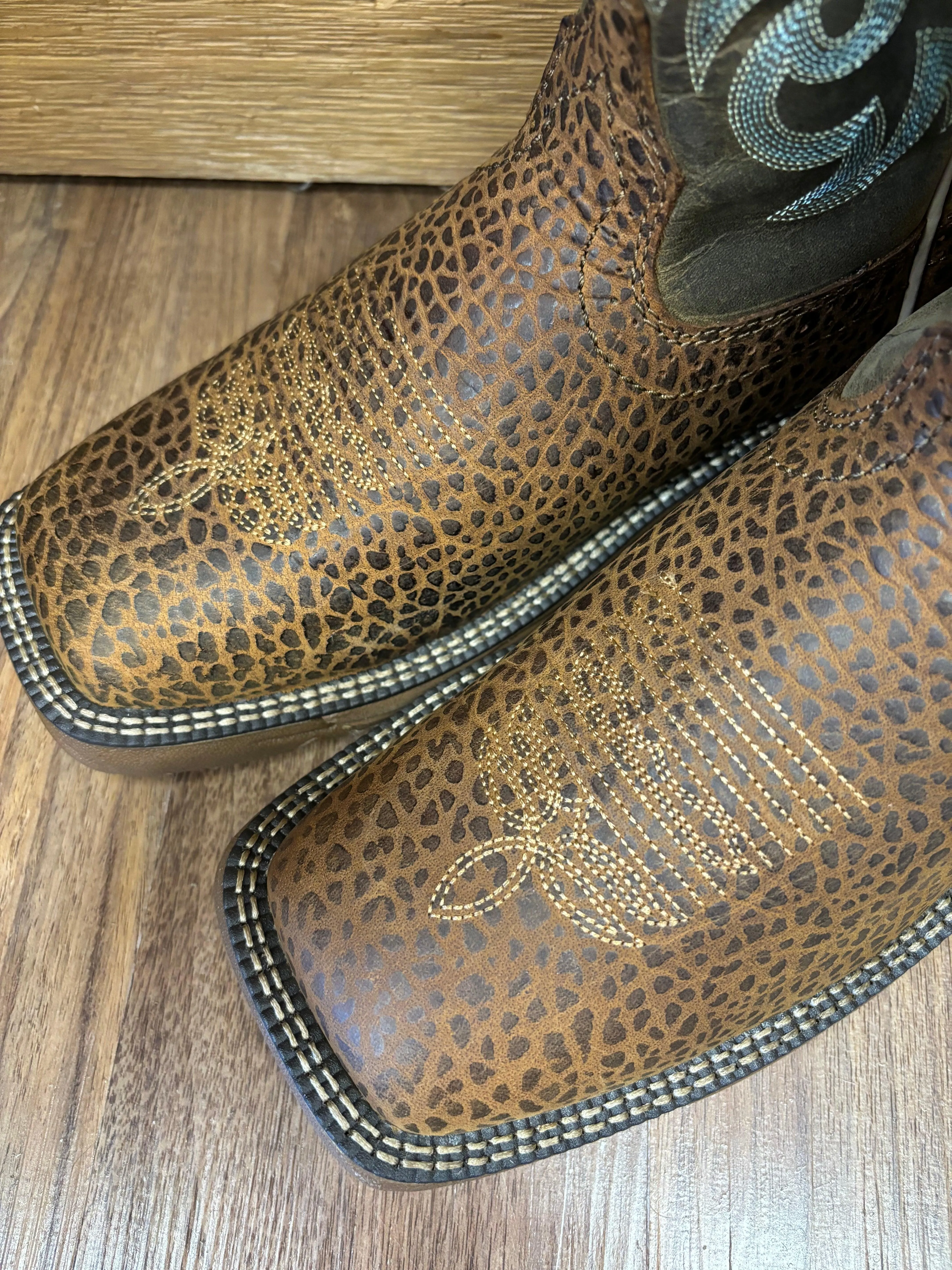 CushionedSole Smooth Texture Justin Men's Rush Mocha Brown Water Buffalo Western Work Boot SE7403