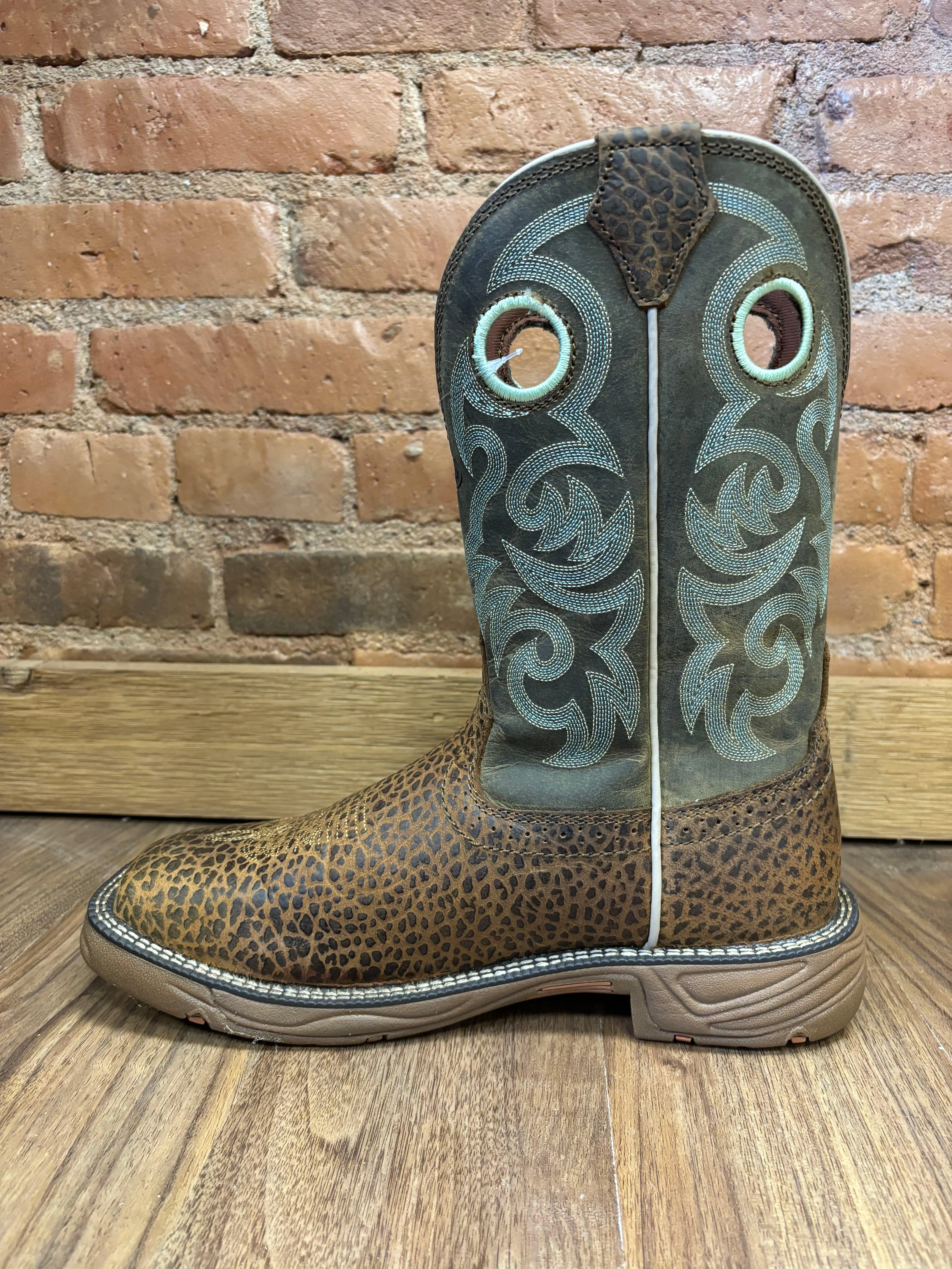 Justin Men's Rush Mocha Brown Water Buffalo Western Work Boot SE7403 Stability Base Street Style