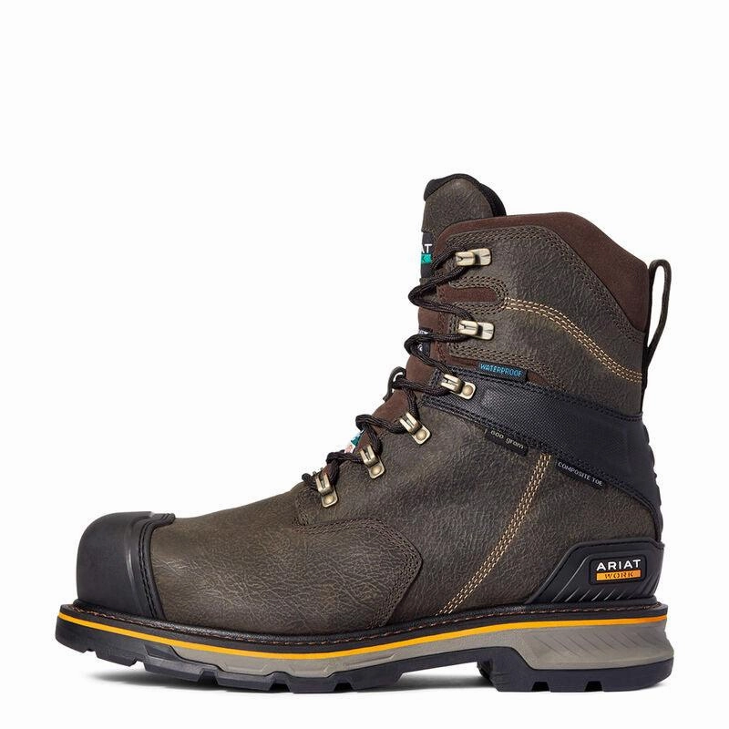 Ariat Mens Stump Jumper 8" CSA Glacier Grip Puncture Resistant Waterproof 600g Insulated Composite Toe Work Boot 10038283 High Heel