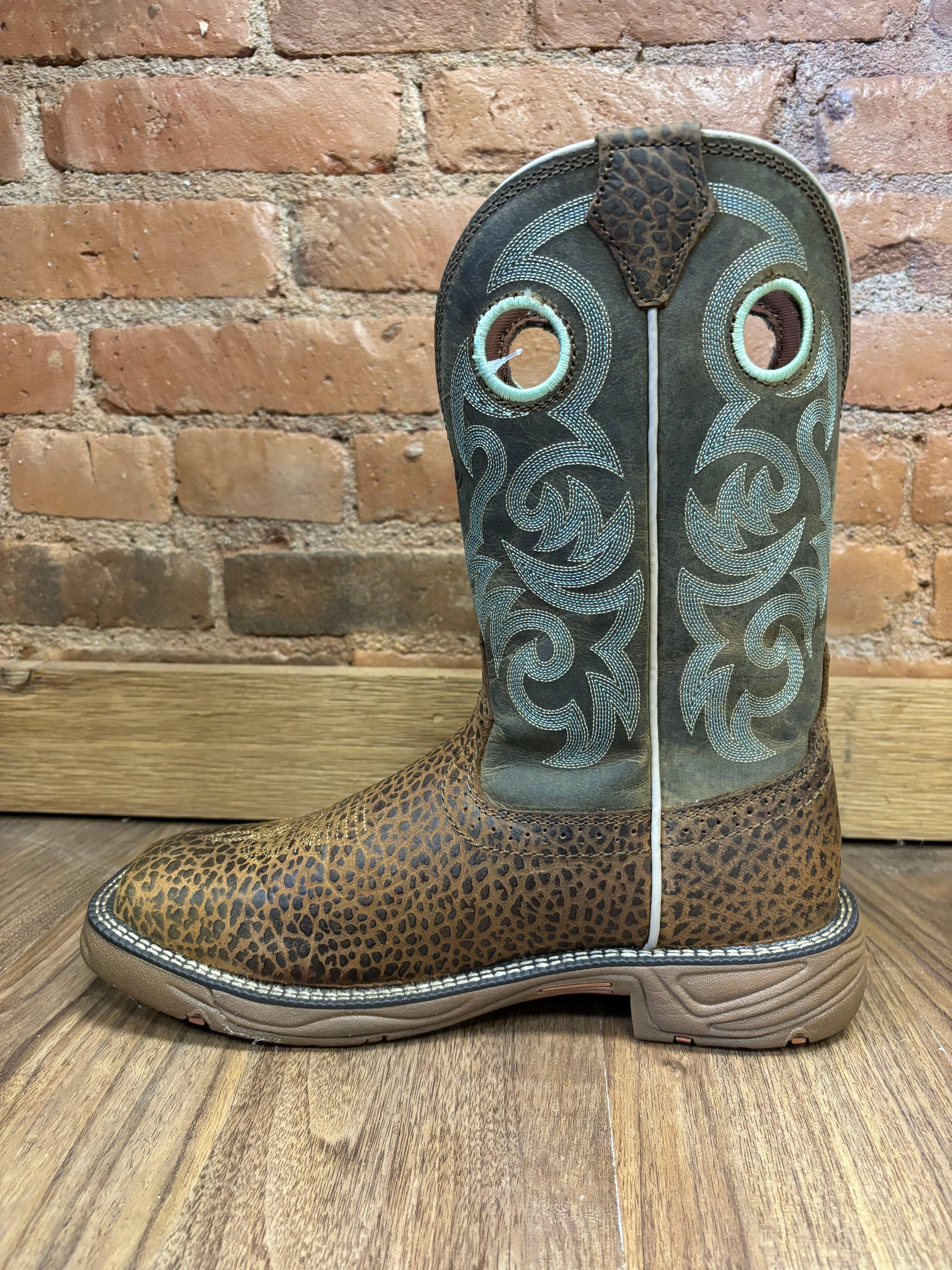 Justin Men's Rush Mocha Brown Water Buffalo Western Work Boot SE7403 Stability Base Street Style