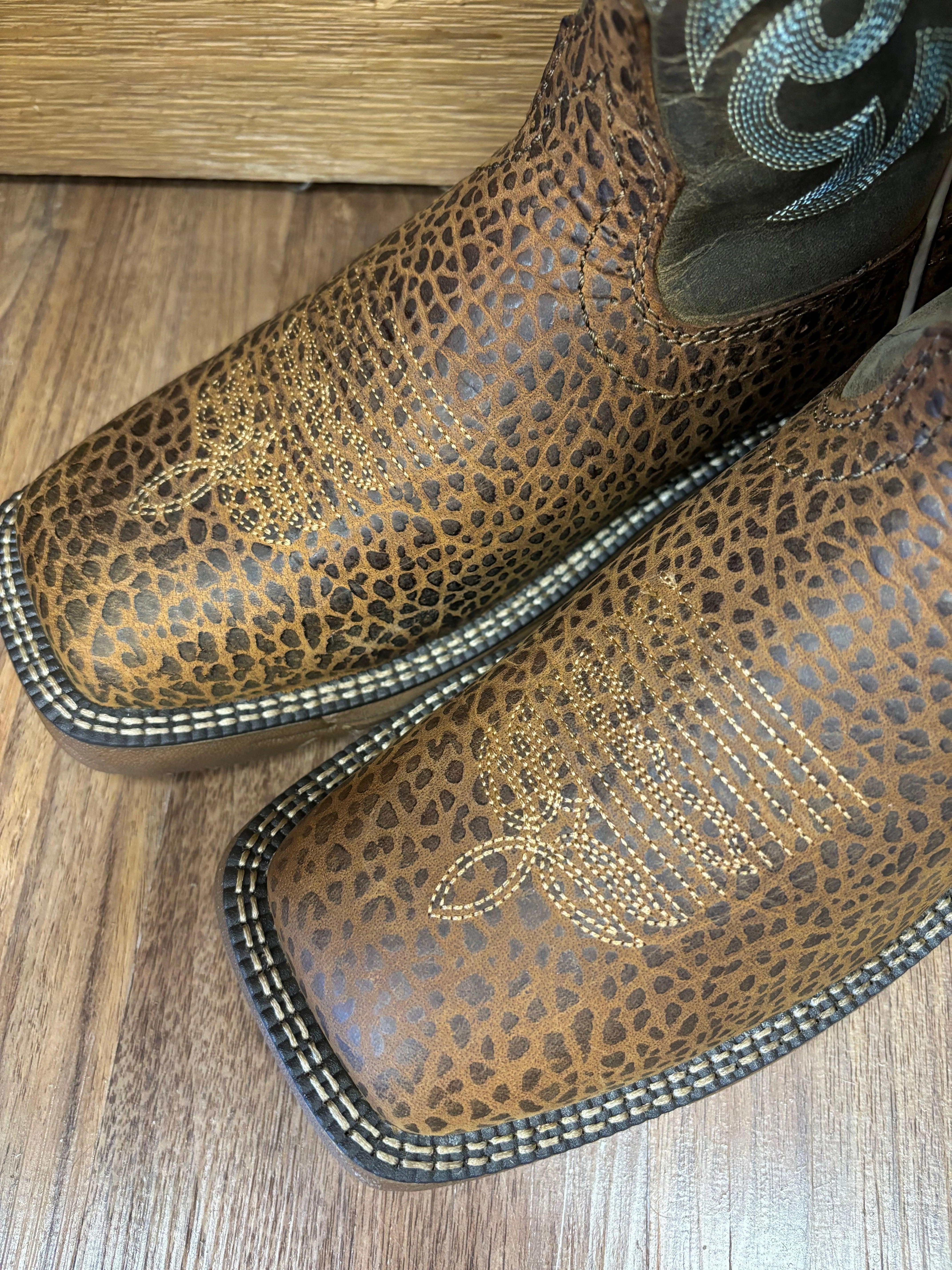 CushionedSole Smooth Texture Justin Men's Rush Mocha Brown Water Buffalo Western Work Boot SE7403