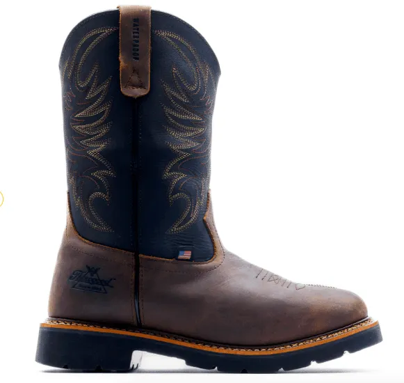Thermal Lining Thermal Barrier Thorogood Men's American Heritage Brown Leather & Black Top Waterproof Wellington Western Work Boots 814-4330