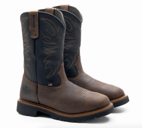 Desert Expedition british retro Thorogood Men's American Heritage Brown Leather & Black Top Waterproof Wellington Western Work Boots 814-4330