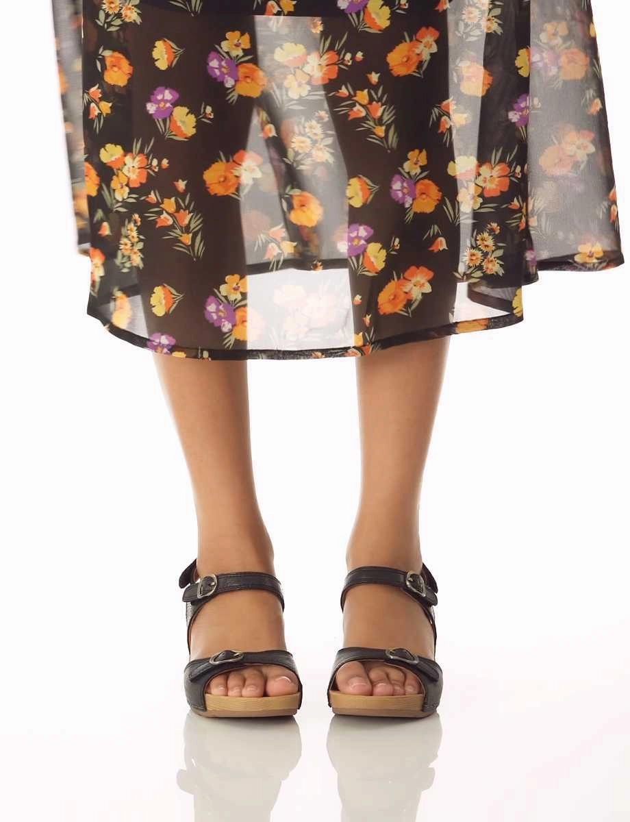 Tricia | Milled Burnished | Black Slip On