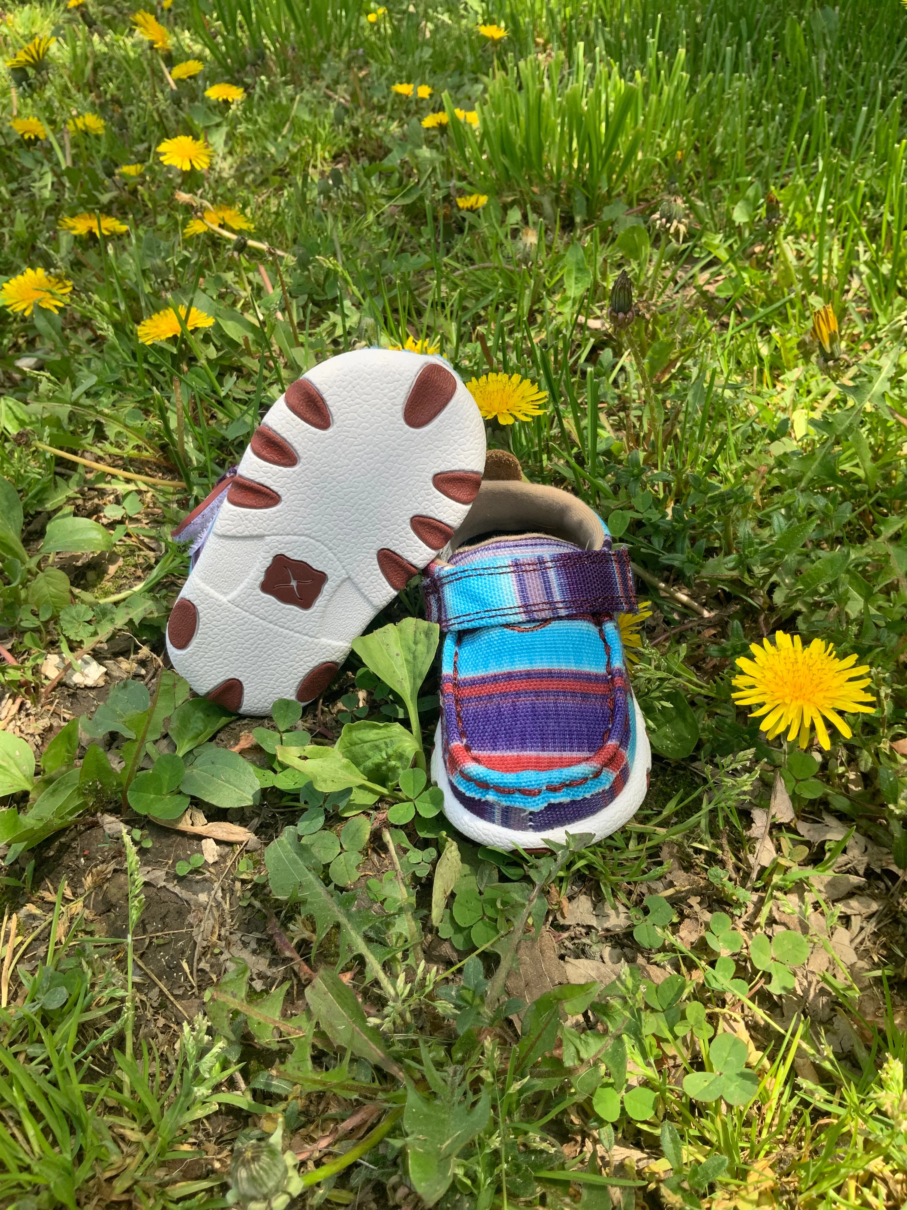 Twisted X Infant & Toddler Hooey Driving Moc Blue Multi Color Baby Shoes IHYC003 sweat-wicking