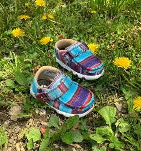 Twisted X Infant & Toddler Hooey Driving Moc Blue Multi Color Baby Shoes IHYC003 Comfortable Stability