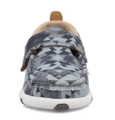 Twisted X Infant & Toddler Hooey Grey Aztec Driving Moc IHYC006 Waterproof Upper