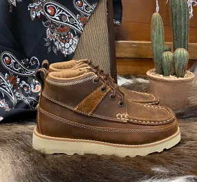 Industrial Site Twisted X Kids Wedge Sole Lace Up Oiled Saddle Leather Casual Boot YCA0001