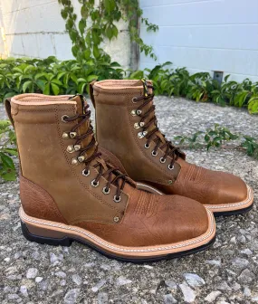 Protective Comfort Synthetic Upper Twisted X Men's Brown Leather 8 Lace Up Steel Toe Work Boot MLCSL01