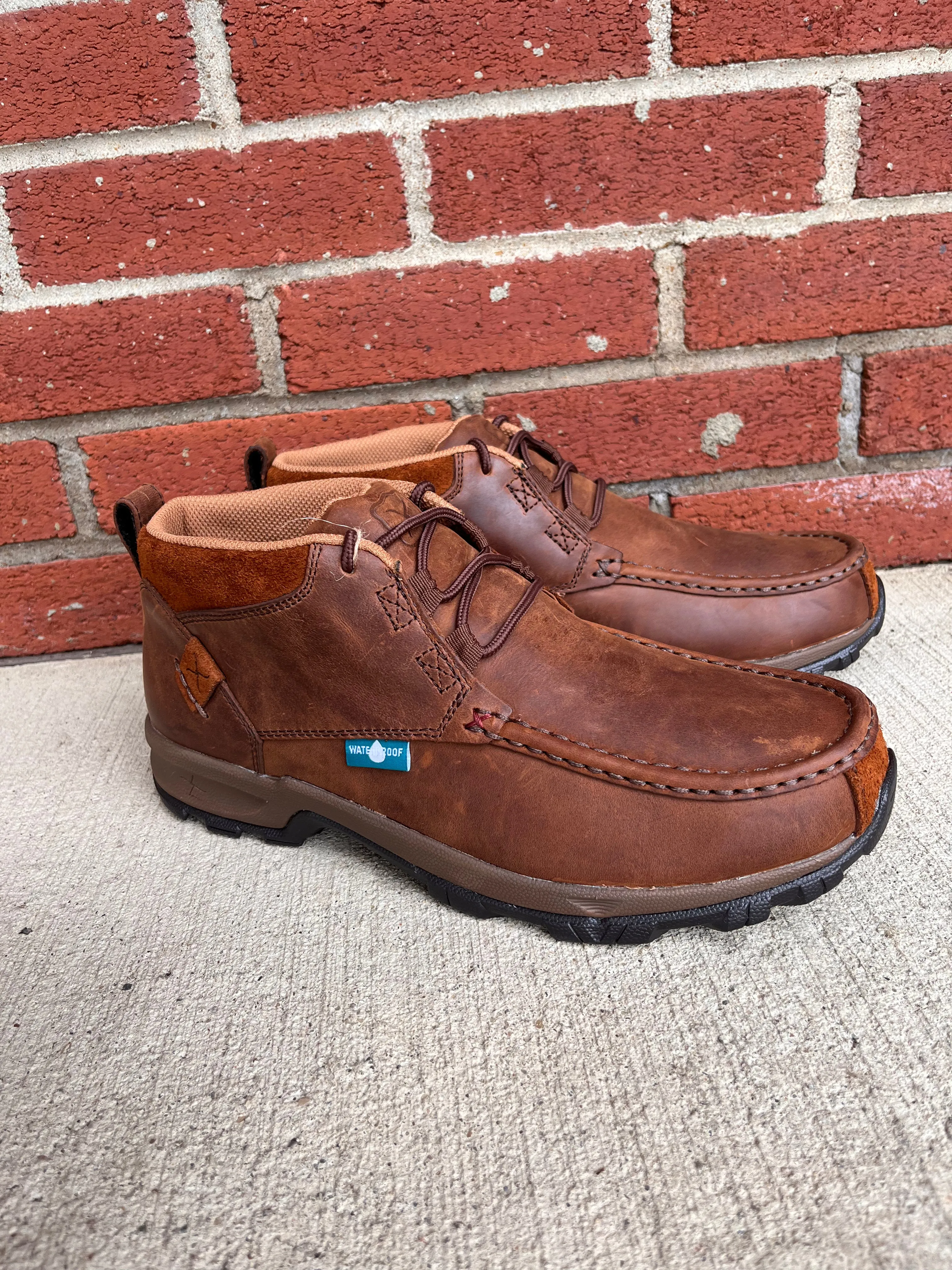 Twisted X Men's Brown Leather Waterproof Lace-up Hiker Shoe MHKW002 Classic Mood Work Day