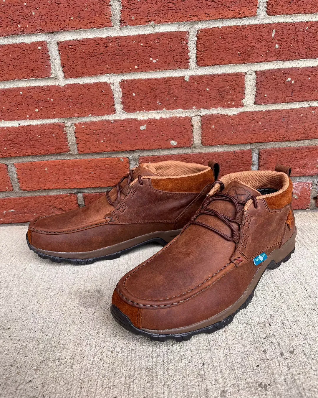 Twisted X Men's Brown Leather Waterproof Lace-up Hiker Shoe MHKW002 Flex Technology Elastic Fit