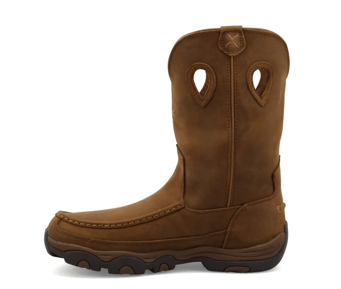 Everyday Style Twisted X Men's Brown Pull On Distressed Saddle Leather Moc Toe Work Boots MHKB002