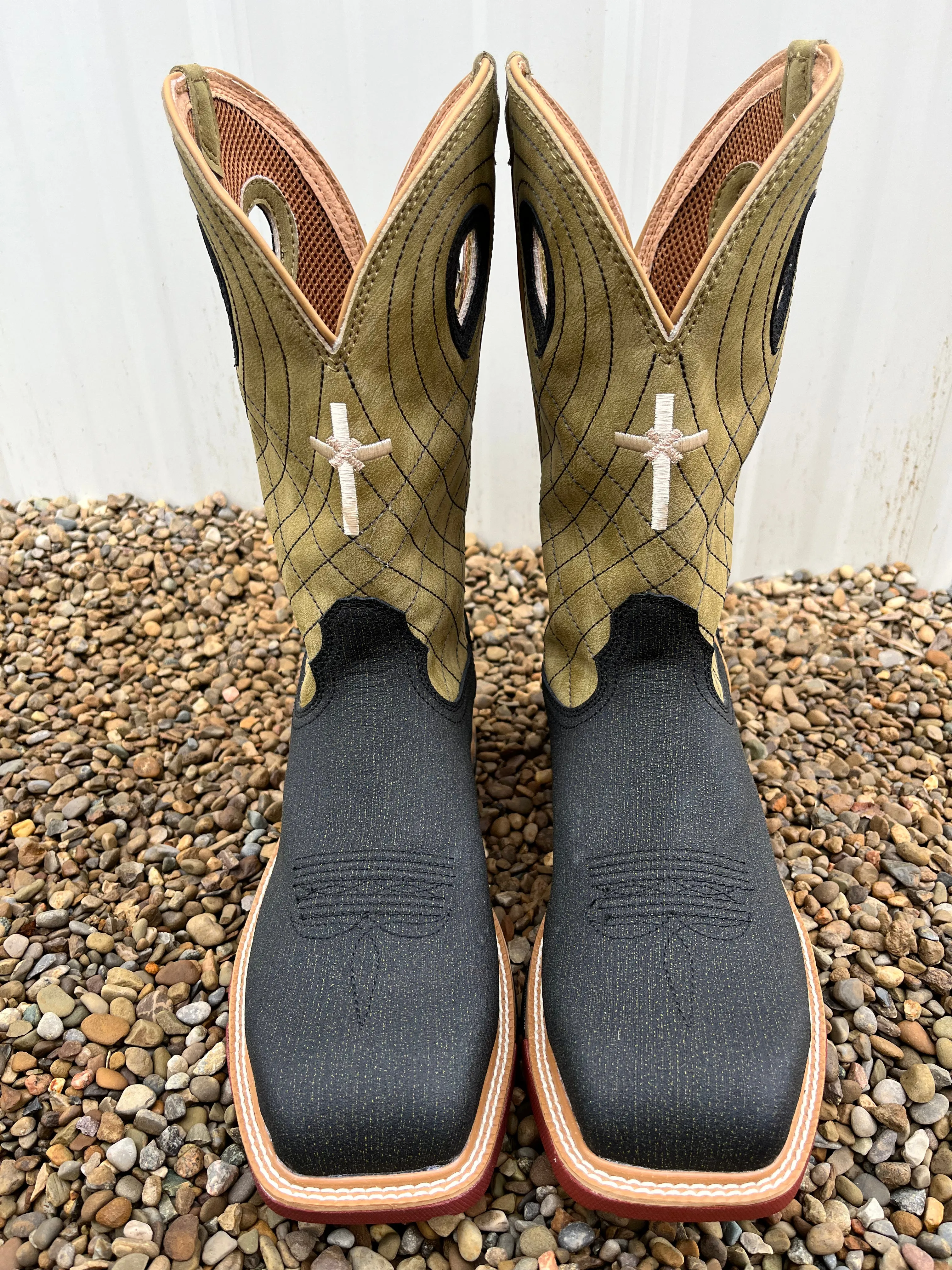 Cushion Zone Twisted X Men's Charcoal Grey & Kiwi Waterproof Nano Safety Toe Work Boots MXBNW06