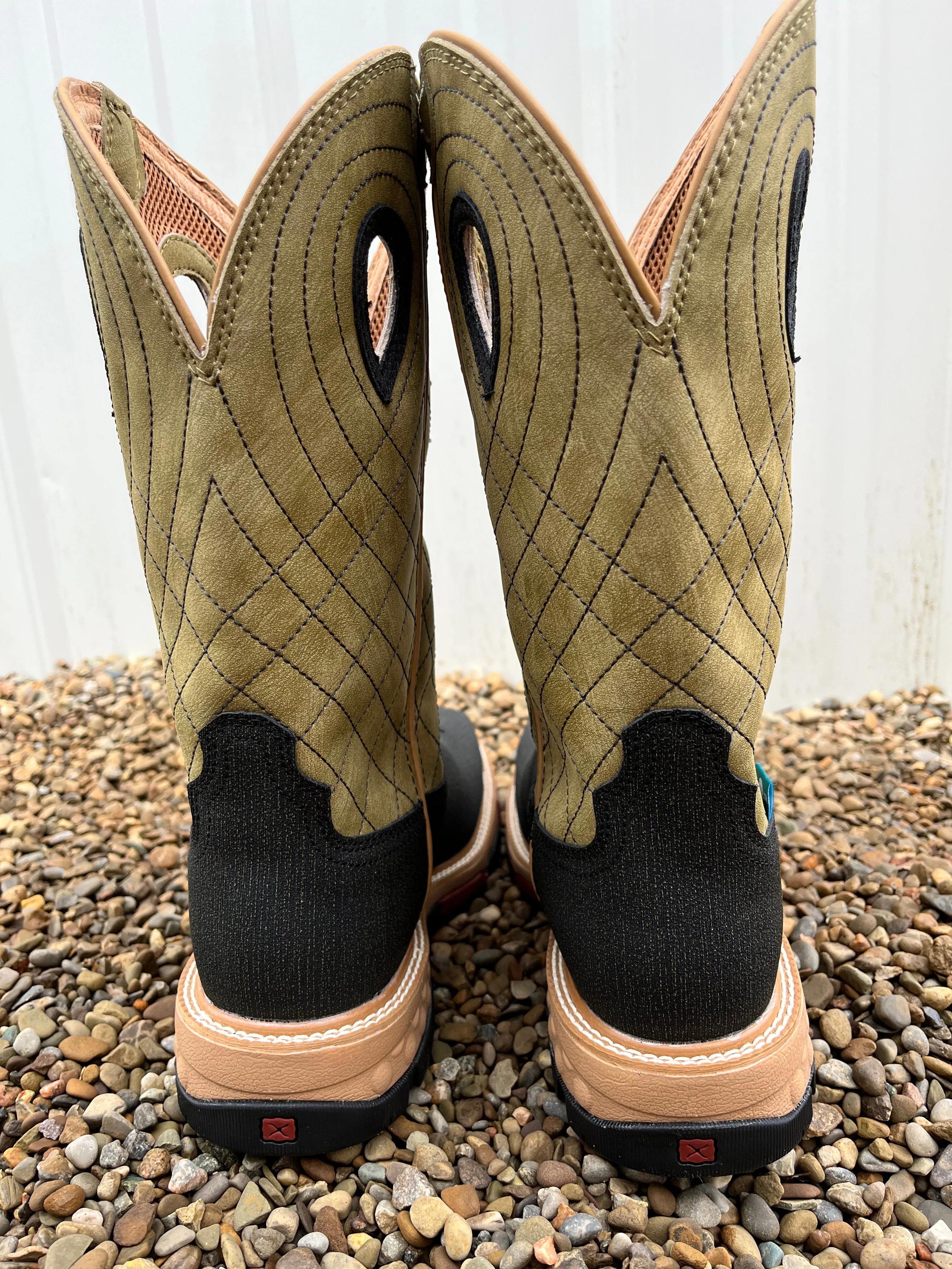 Twisted X Men's Charcoal Grey & Kiwi Waterproof Nano Safety Toe Work Boots MXBNW06 Resort Mode Outdoor Style