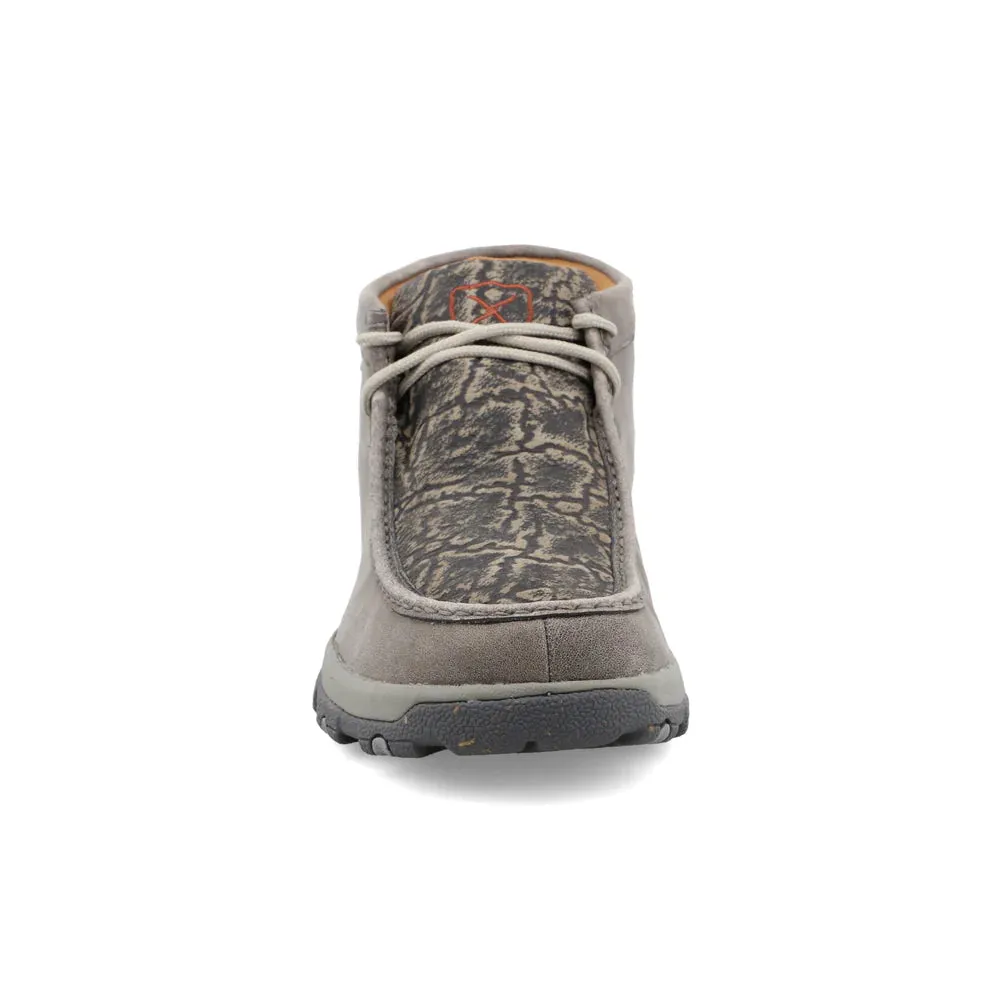 Twisted X Men's Chukka Bomber Gray Elephant Print Leather Driving Mocs Shoes MXC0017 Yoga Base Enhanced grip