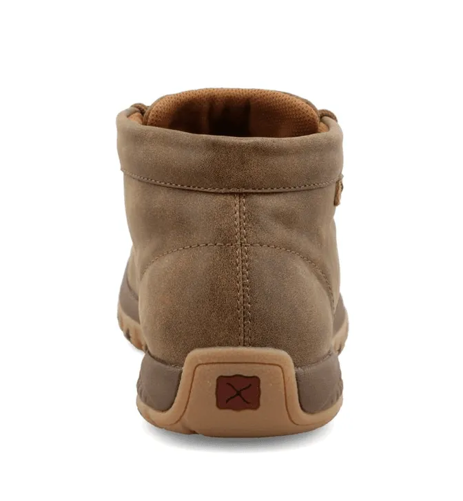 Twisted X Men's Chukka Chocolate Bomber Leather Driving Mocs Shoes MXC0013 Everywhere Fit