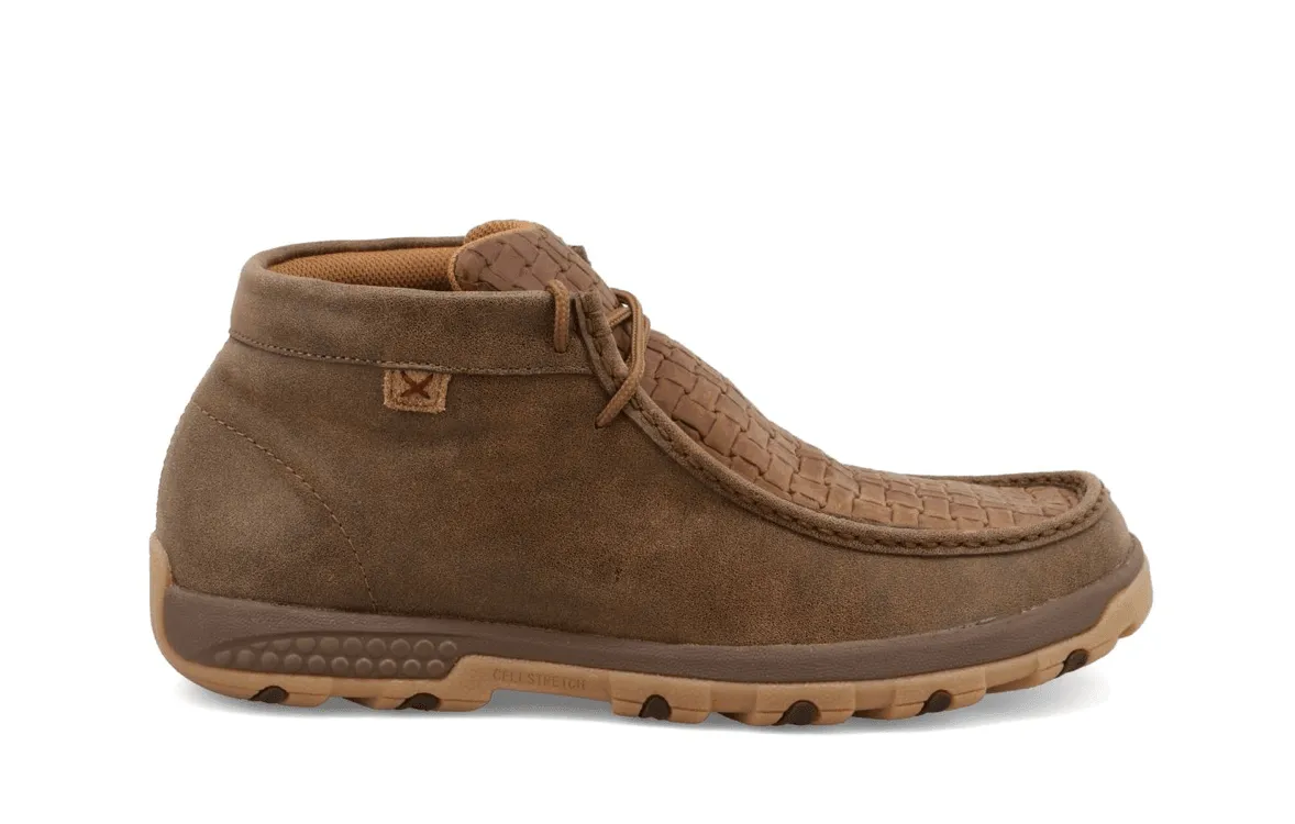 Valley Run Office Cool Twisted X Men's Chukka Chocolate Bomber Leather Driving Mocs Shoes MXC0013