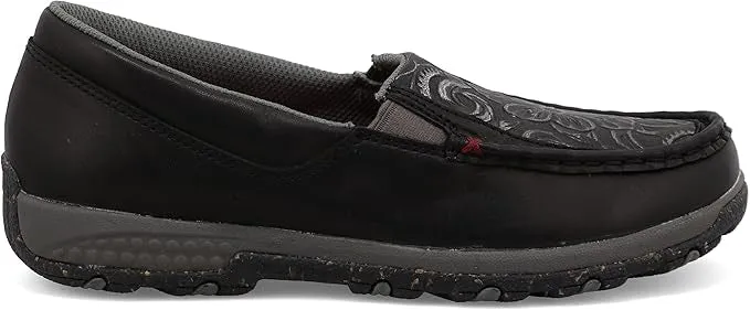 Event Step Ultra Pace Twisted X Women's Black Tooled Leather Slip On Driving Moc Casual Shoe WXC0014