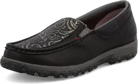 quick dry Twisted X Women's Black Tooled Leather Slip On Driving Moc Casual Shoe WXC0014