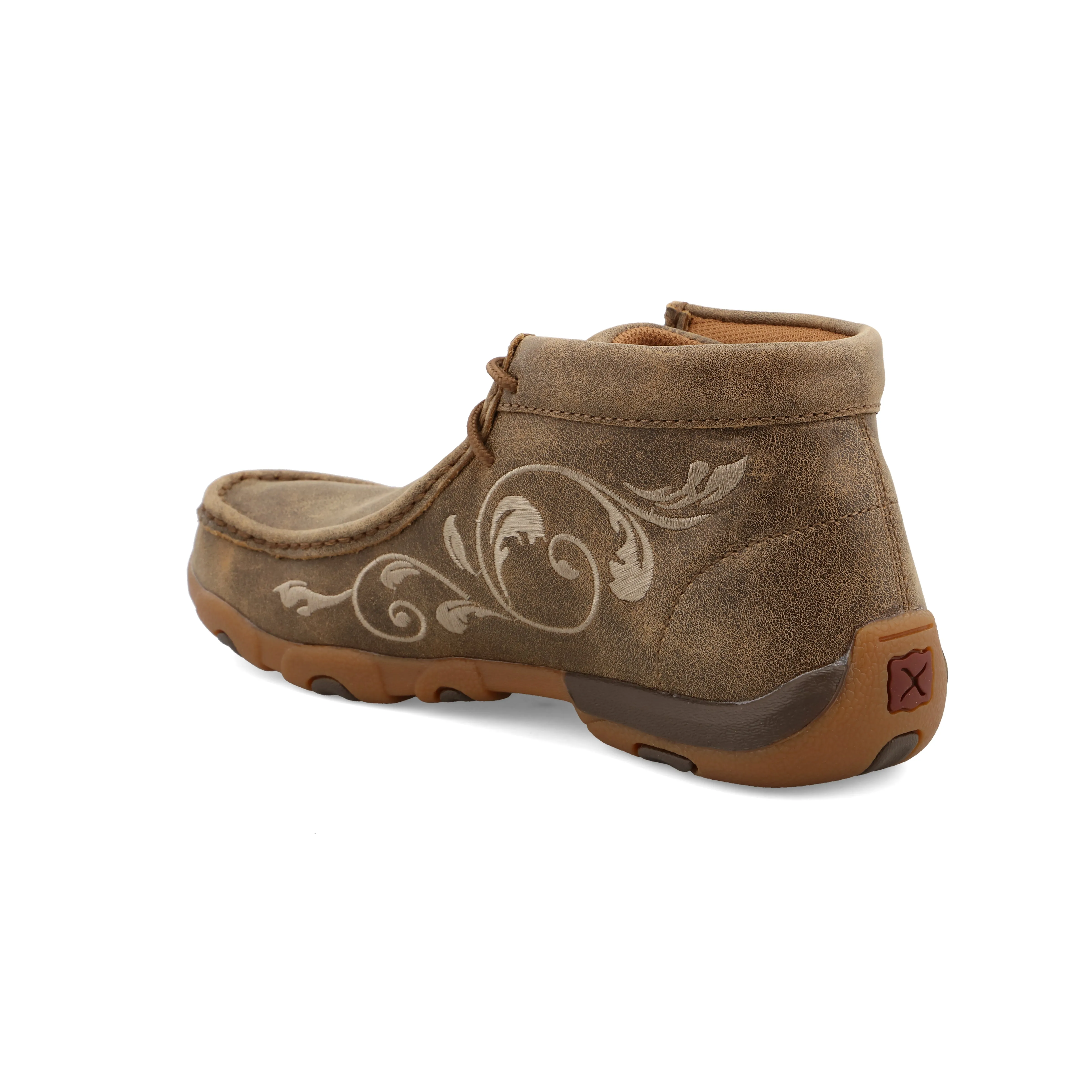 Leap Hike Adventure Gear Twisted X Women's Bomber Floral Embroidered Leather Driving Mocs Casual Shoe WDM0041