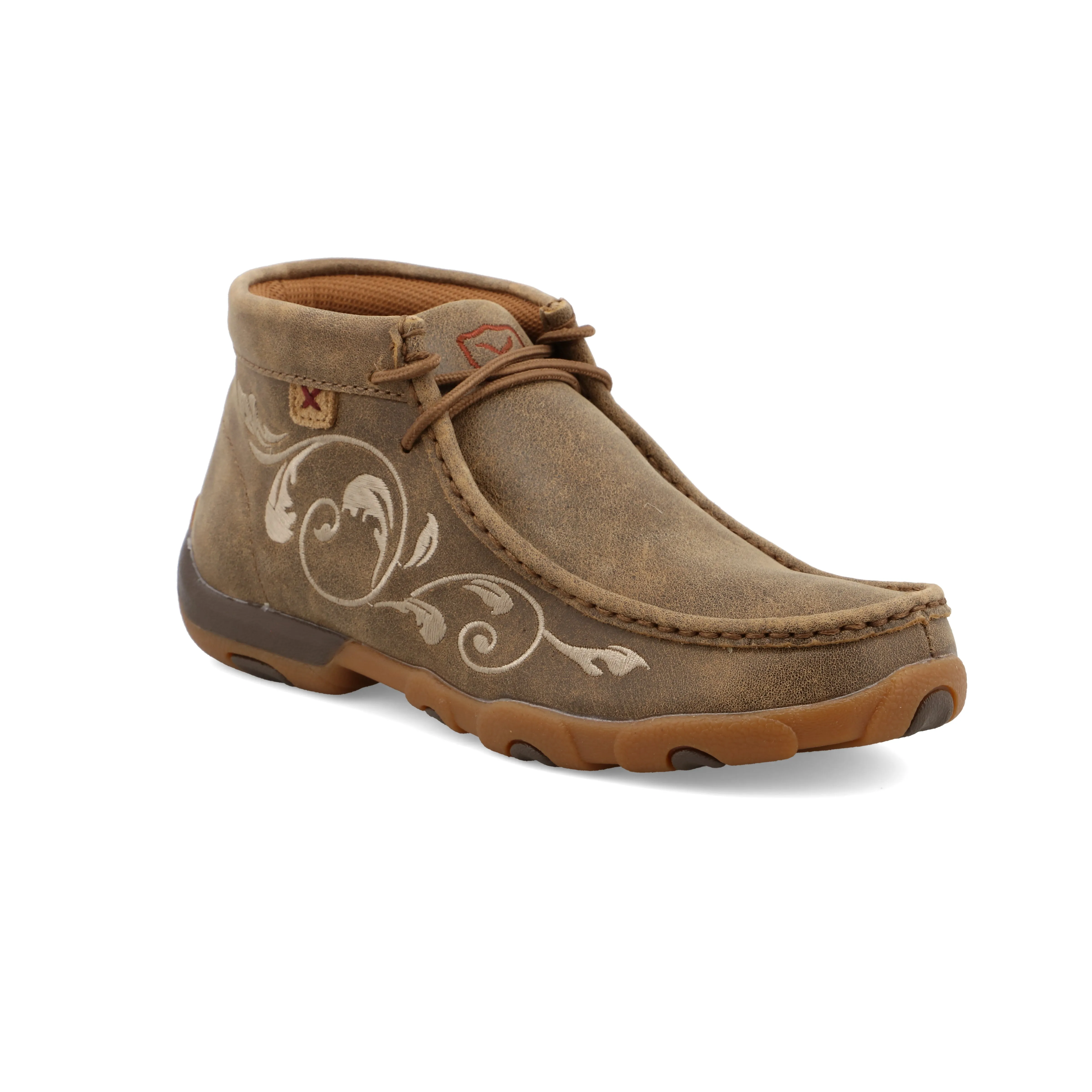 Anti scratch Relax Vibes Twisted X Women's Bomber Floral Embroidered Leather Driving Mocs Casual Shoe WDM0041