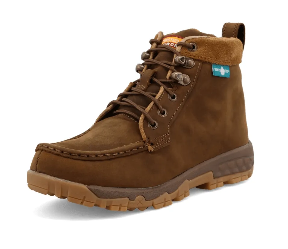 Twisted X Women's Distressed Saddle Leather 4" Waterproof Work Boots WXCW001 Frozen Footwear