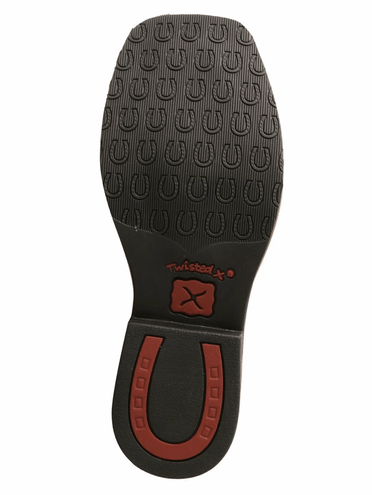 Twisted X Childrens and Youth Top Hand Tan & Orange Square Toe Cowboy Boot YTH0018 Minimal Mood