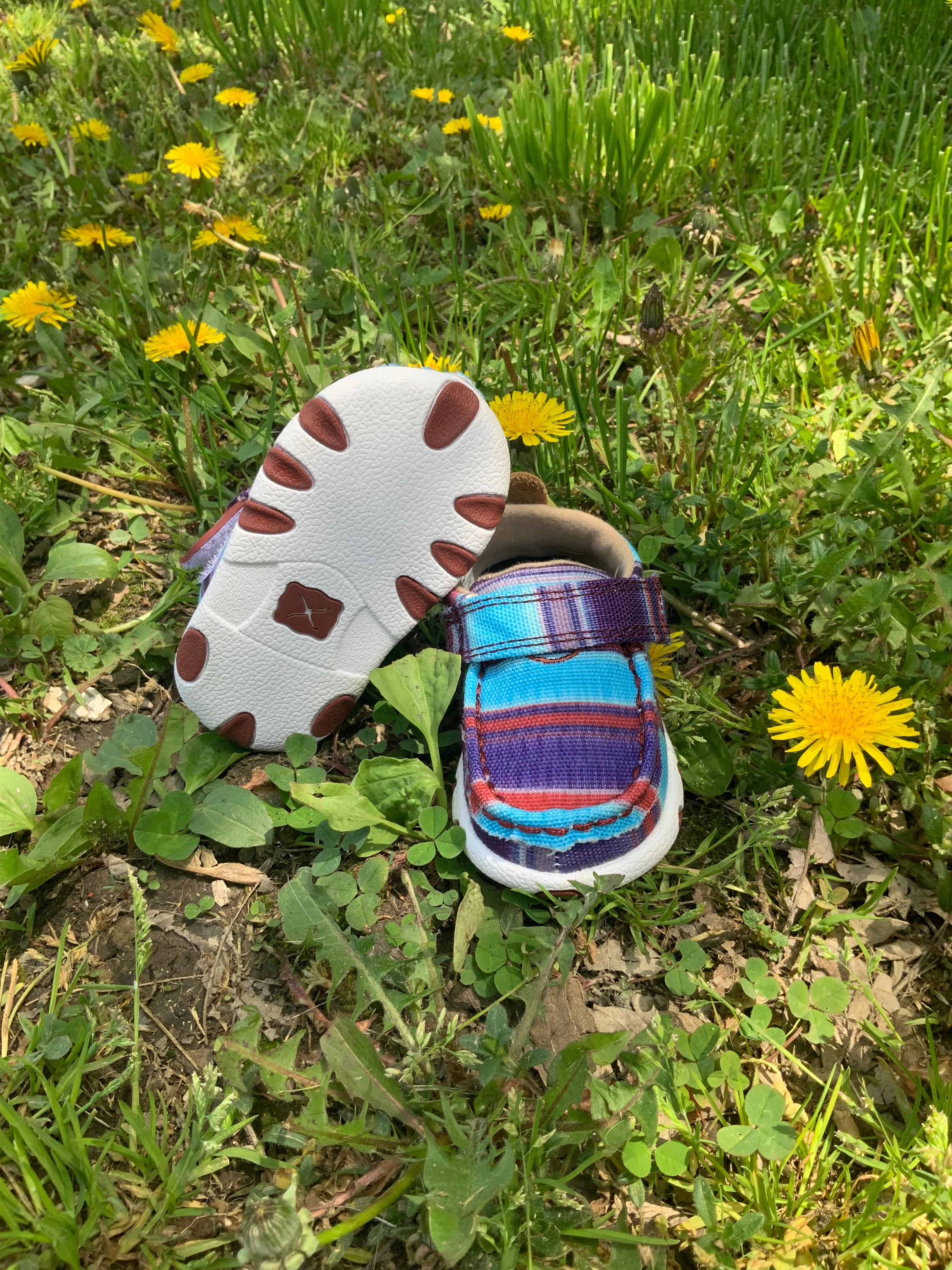 Twisted X Infant & Toddler Hooey Driving Moc Blue Multi Color Baby Shoes IHYC003 sweat-wicking