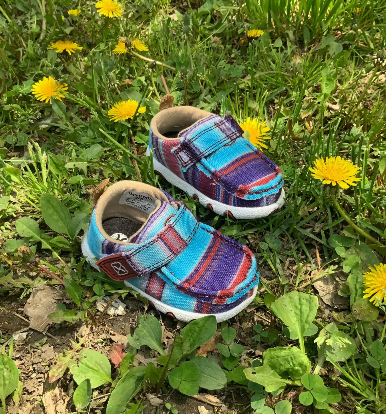Twisted X Infant & Toddler Hooey Driving Moc Blue Multi Color Baby Shoes IHYC003 Comfortable Stability