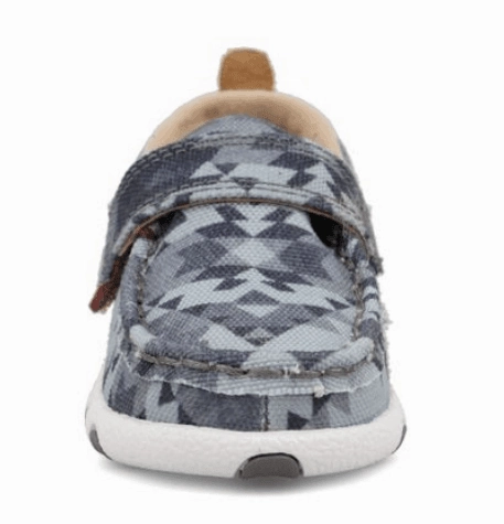 Twisted X Infant & Toddler Hooey Grey Aztec Driving Moc IHYC006 Transitional Look Fleece Soft