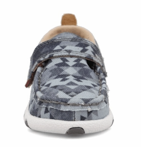 Twisted X Infant & Toddler Hooey Grey Aztec Driving Moc IHYC006 Waterproof Upper