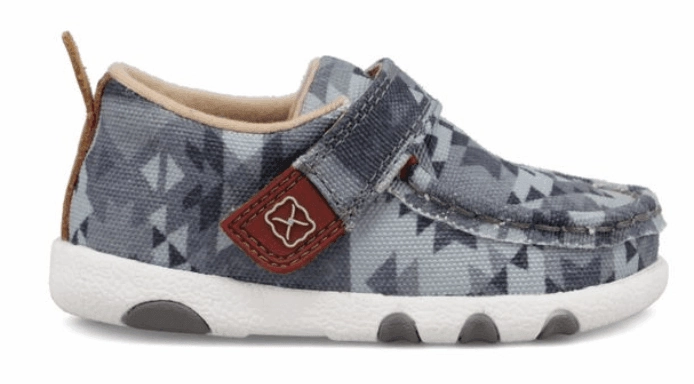 Twisted X Infant & Toddler Hooey Grey Aztec Driving Moc IHYC006 Thermal Lining Thick Grip