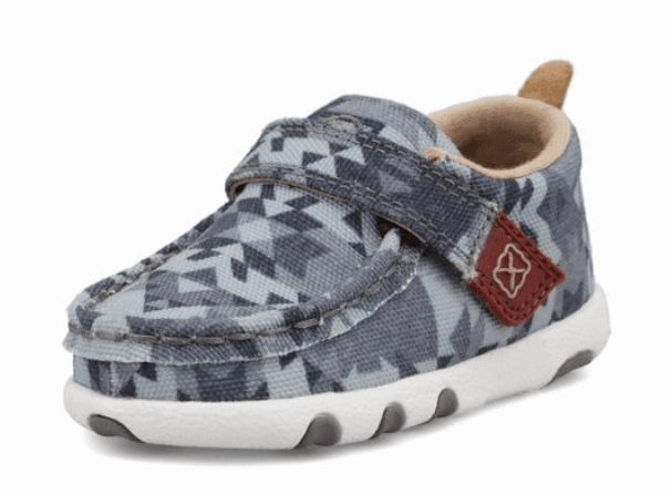 Twisted X Infant & Toddler Hooey Grey Aztec Driving Moc IHYC006 Comfort Ankle Anti-static