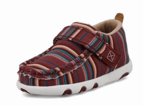 Silent Glam Heat   Resistant Twisted X Infant & Toddler Hooey Maroon Serape Driving  Baby Shoes IHYC005