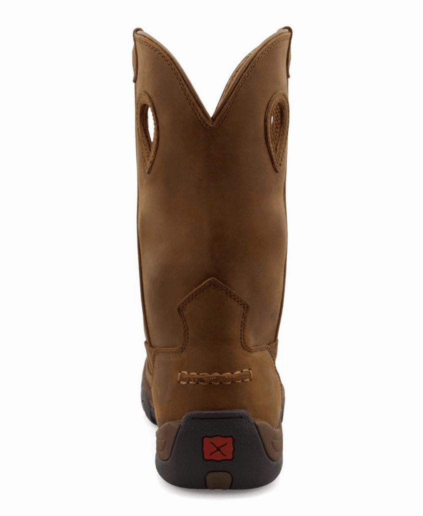 Twisted X Men's Brown Pull On Distressed Saddle Leather Moc Toe Work Boots MHKB002 Urban Hiker Cold Weather Gear