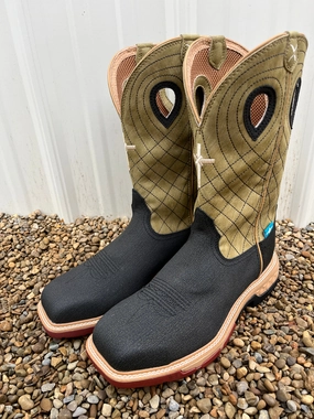 Ready Use Twisted X Men's Charcoal Grey & Kiwi Waterproof Nano Safety Toe Work Boots MXBNW06