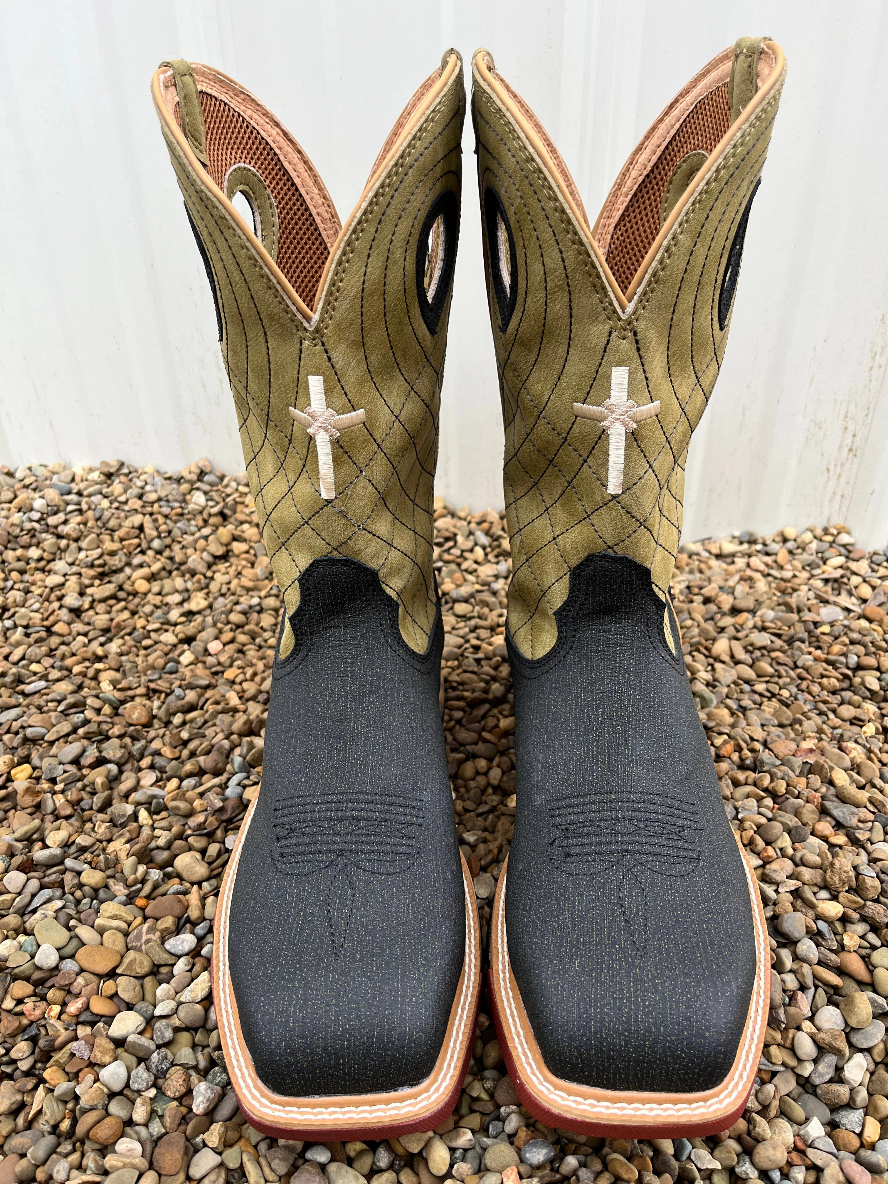 Cushion Zone Twisted X Men's Charcoal Grey & Kiwi Waterproof Nano Safety Toe Work Boots MXBNW06