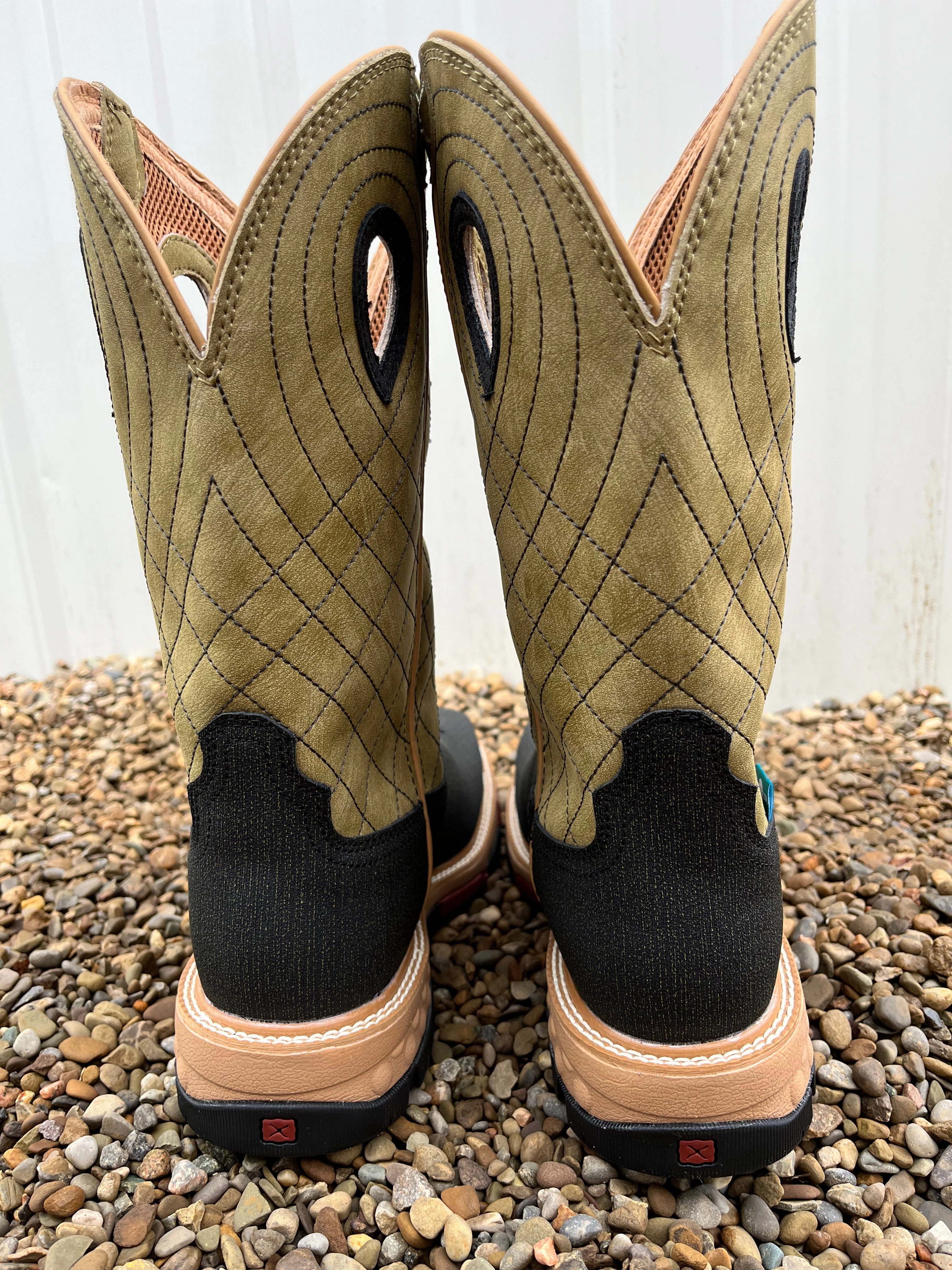 Twisted X Men's Charcoal Grey & Kiwi Waterproof Nano Safety Toe Work Boots MXBNW06 Resort Mode Outdoor Style