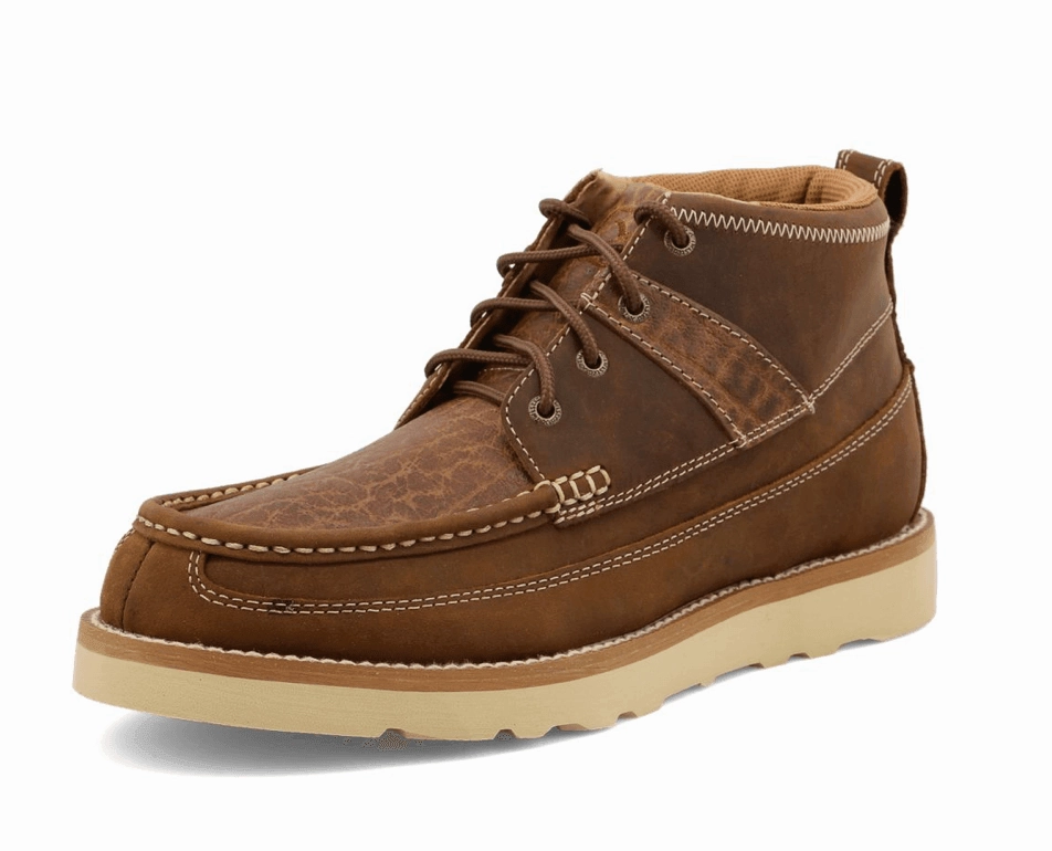 Twisted X Men's Distressed Saddle & Cognac Wedge Sole Lace Up Boots MCA0043 On The Way