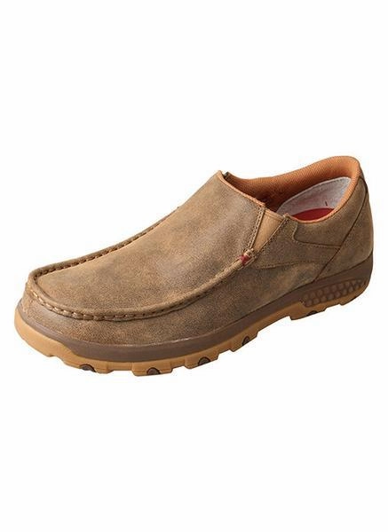 Gift Easy Twisted X Mens Bomber Leather Slip-On Driving Moc Casual Shoe MXC0003