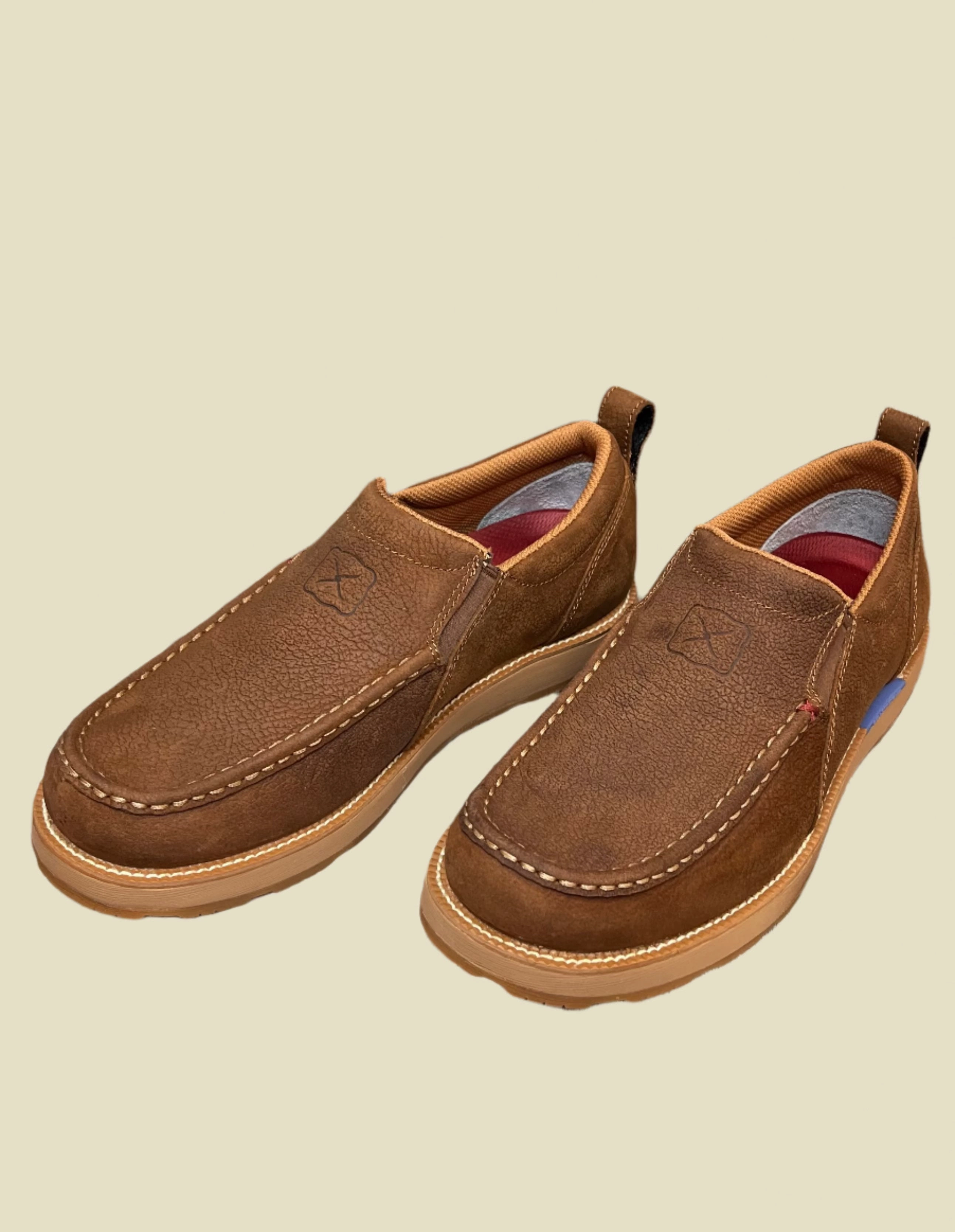 Urban Goer Twisted X Mens Tawny Brown Leather CellStretch Driving Moc Shoe MCAX004