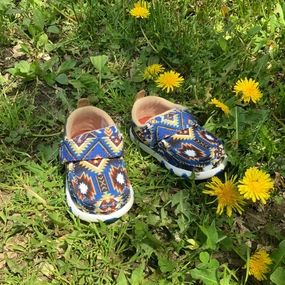 Long Haul Twisted X Toddler Driving Moc Blue Aztec Baby Shoes ICA0019